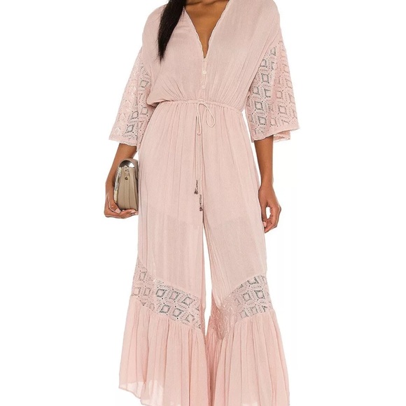 Free people angela button crochet jumpsuit in Rosewood - Picture 6 of 8